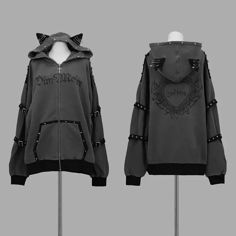 Women's Goth Kitty Hoodie