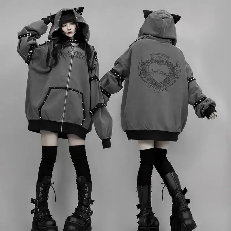 Women's Goth Kitty Hoodie