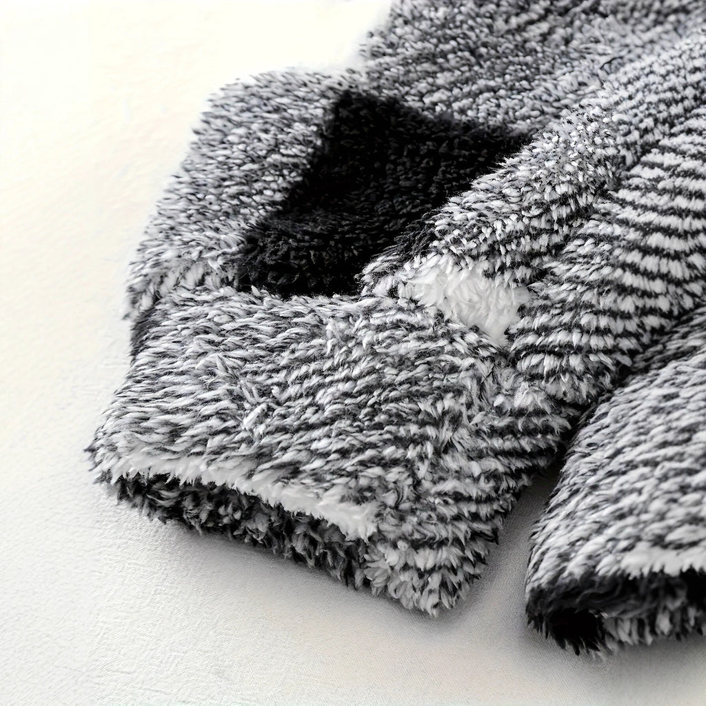 Men's Plaid Fluffy Pullover